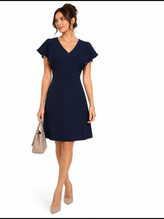 LOFT Dresses & Skirts - Loft Classic Navy Blue Fit & Flare Preppy Minimalist Parisian Chic Dress Size 4P